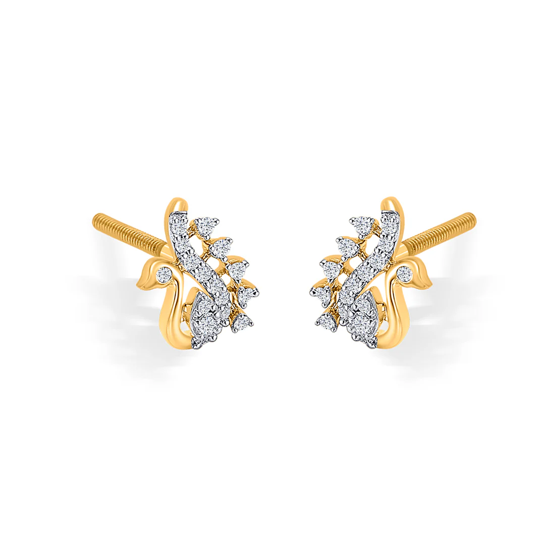 Peacock Gold & Diamond Earring For Women - Image 4