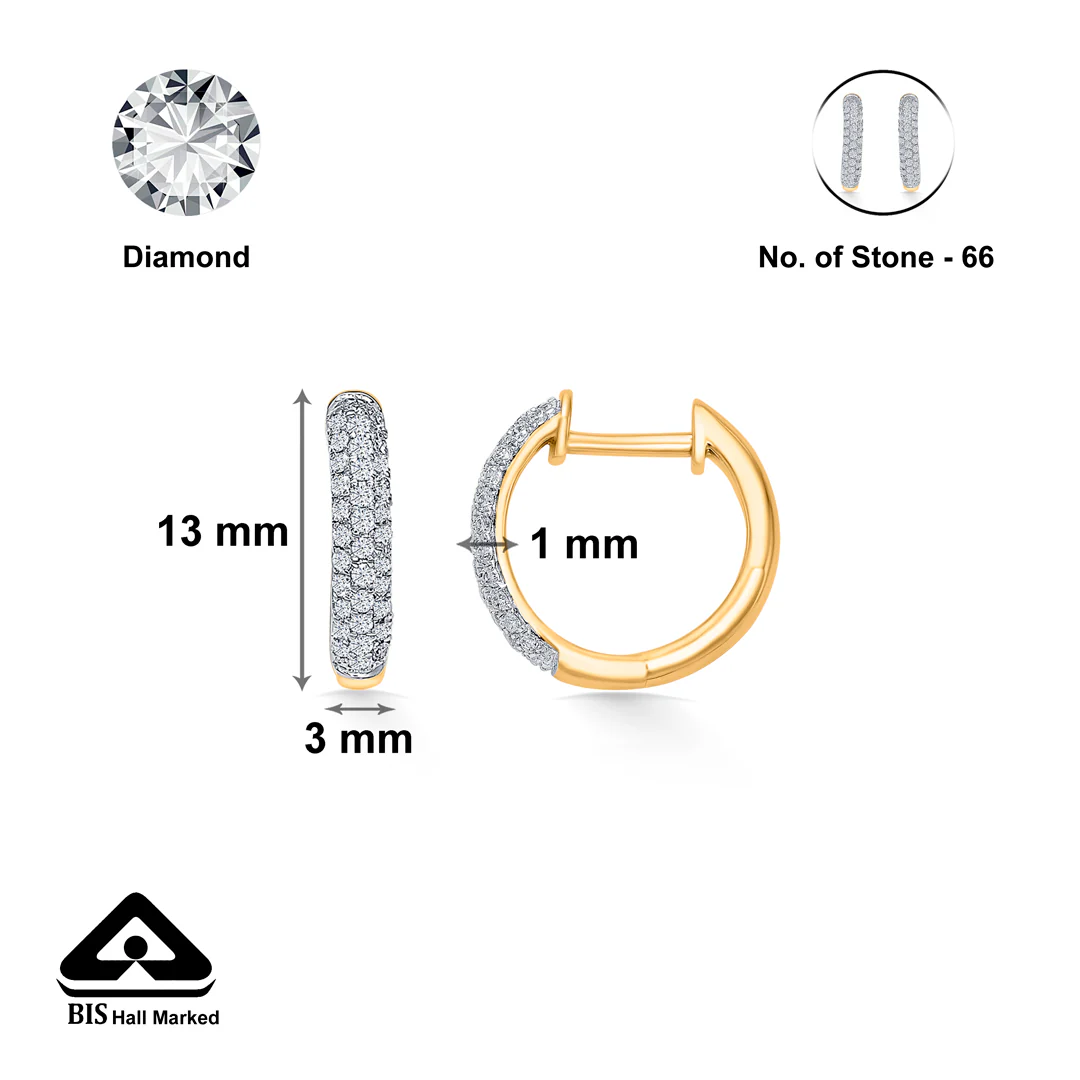 Periphery Gold & Diamond Hoops & Huggies Earring For Women - Image 5