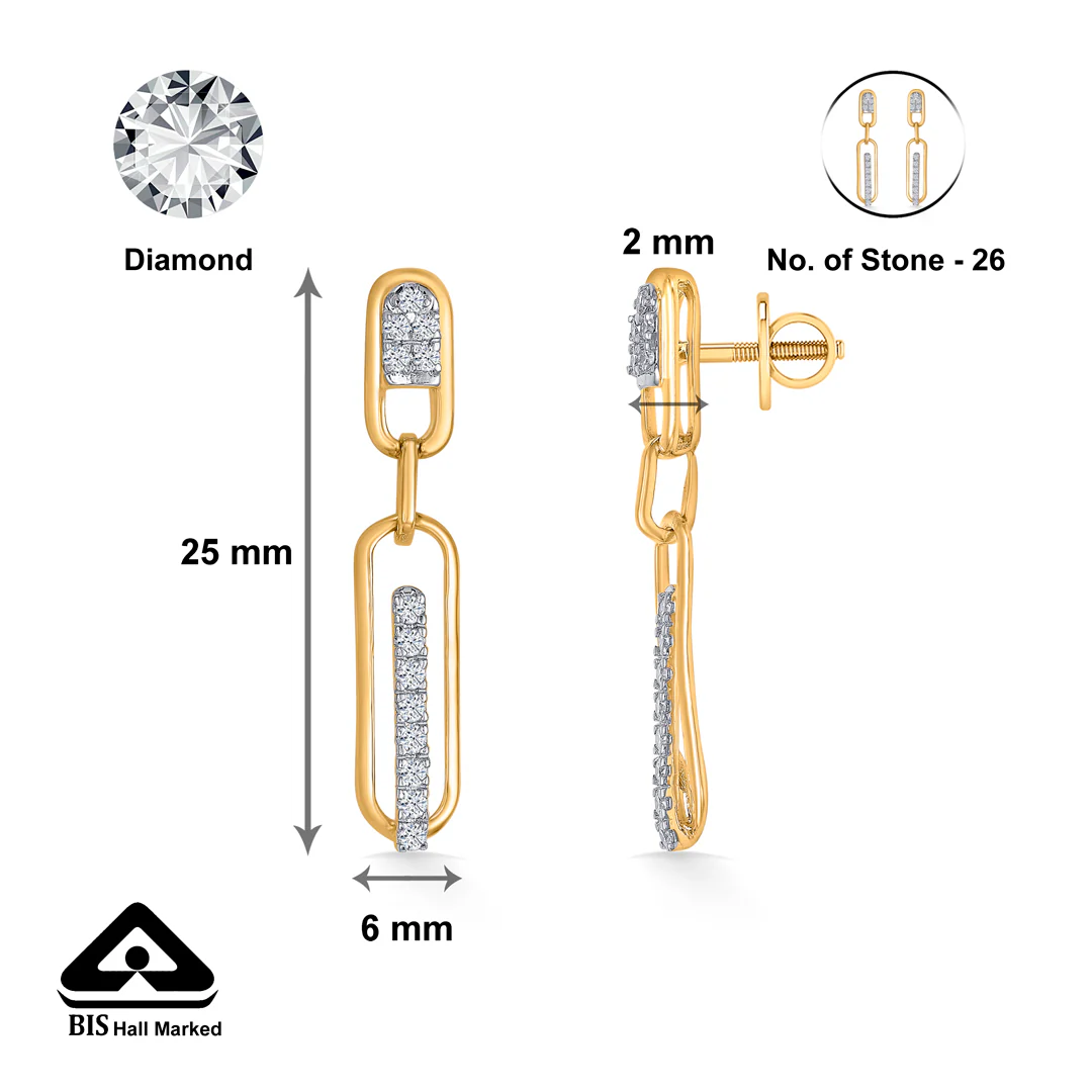 Perpetual Charm Gold Dangler Earring For Women - Image 5