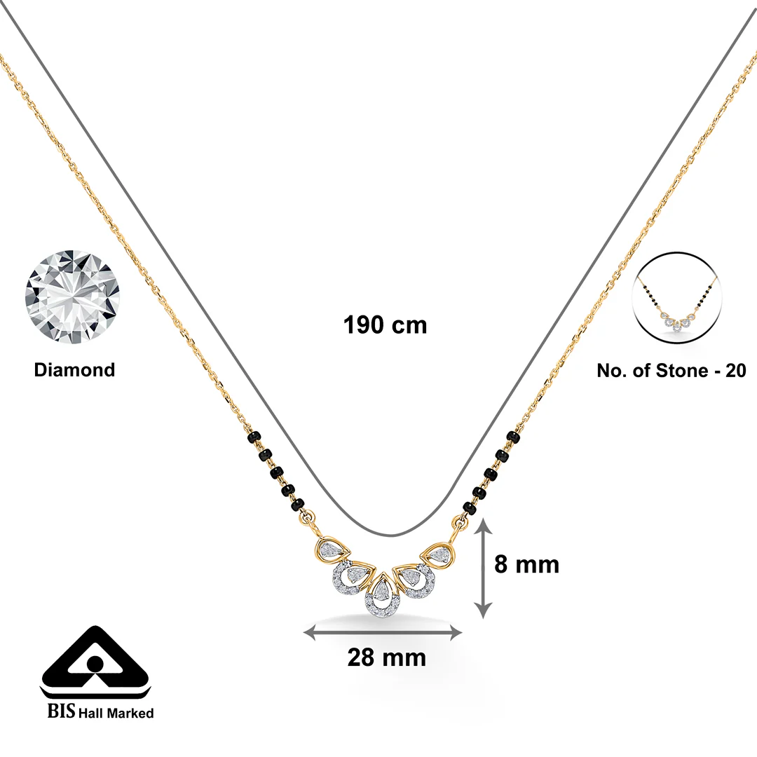 Petal Essence Gold & Diamond Modern Mangalsutra For Women - Image 5
