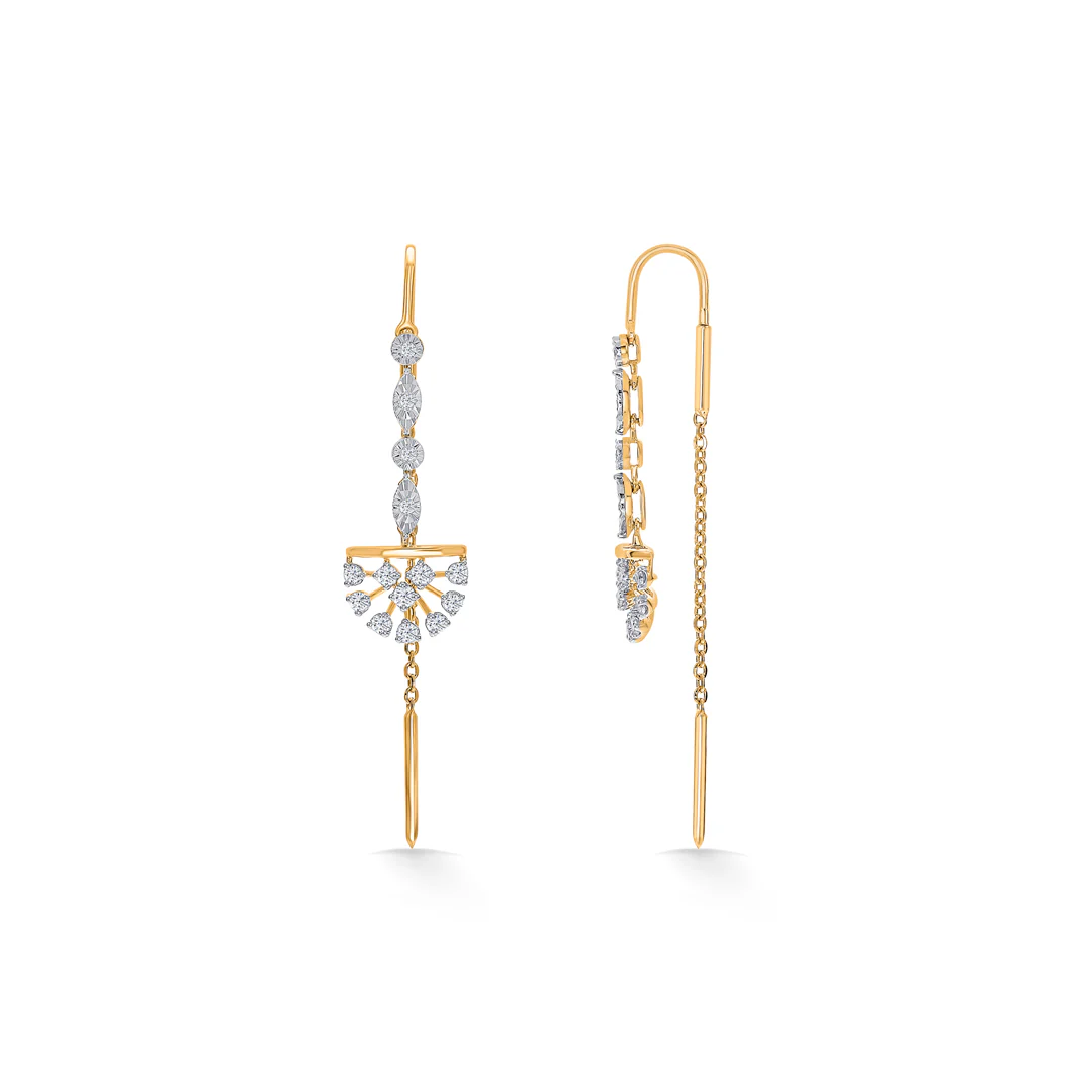 Petalora Gold & Diamond Drops & Dangler Earring For Women - Image 3