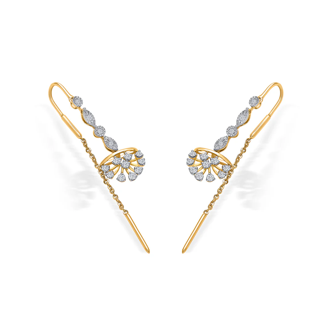Petalora Gold & Diamond Drops & Dangler Earring For Women - Image 4