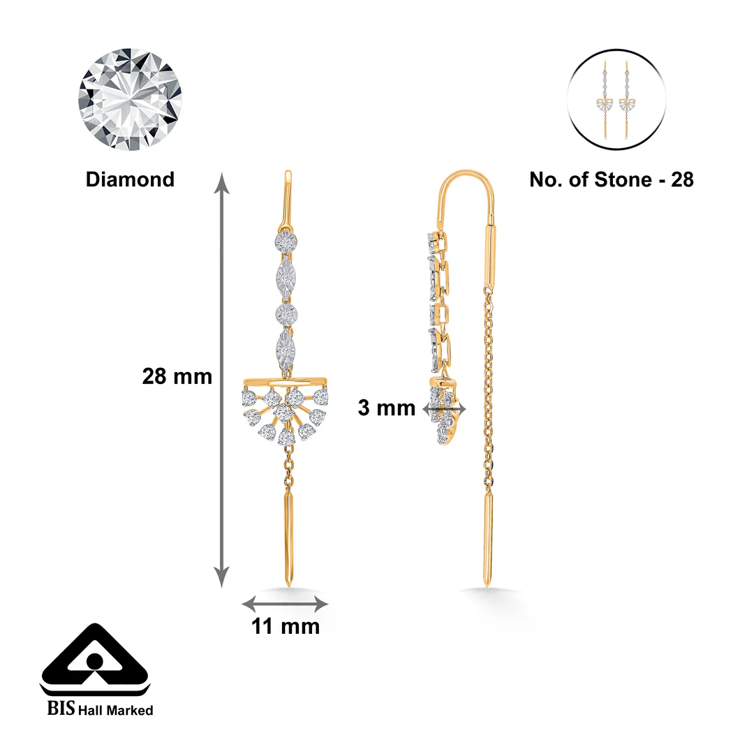 Petalora Gold & Diamond Drops & Dangler Earring For Women - Image 5