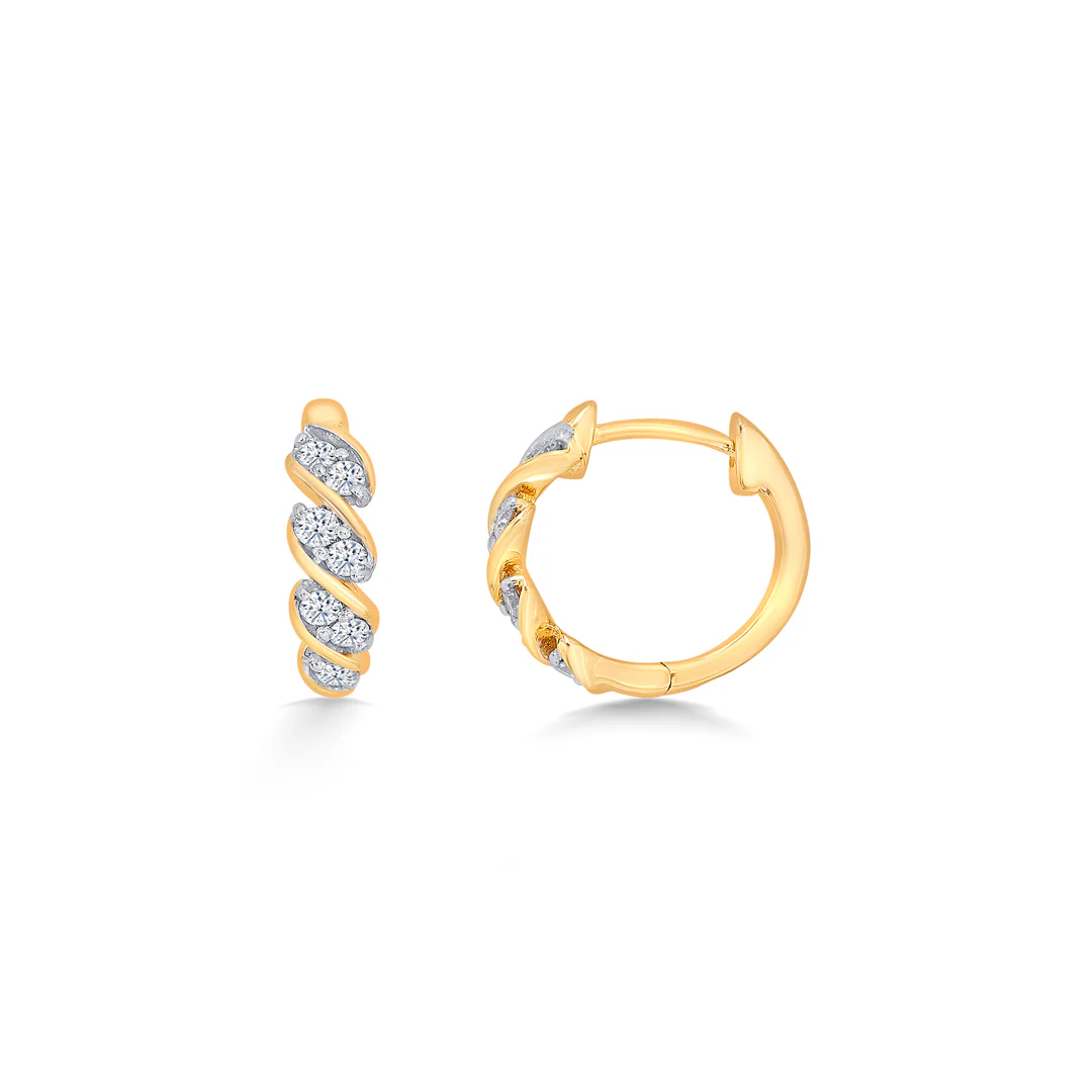 Petals Yellow Gold & Diamond Stud Earring For Women - Image 4