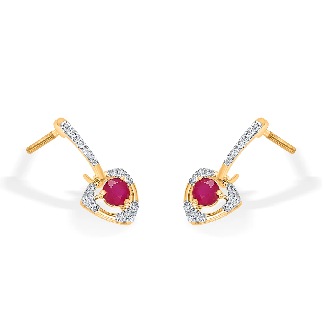 Pink Enchantment Gold Dangler Earring For Women - Image 4