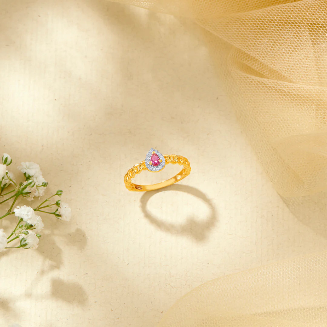 Pink Essence Gold Fashion Ring For Women