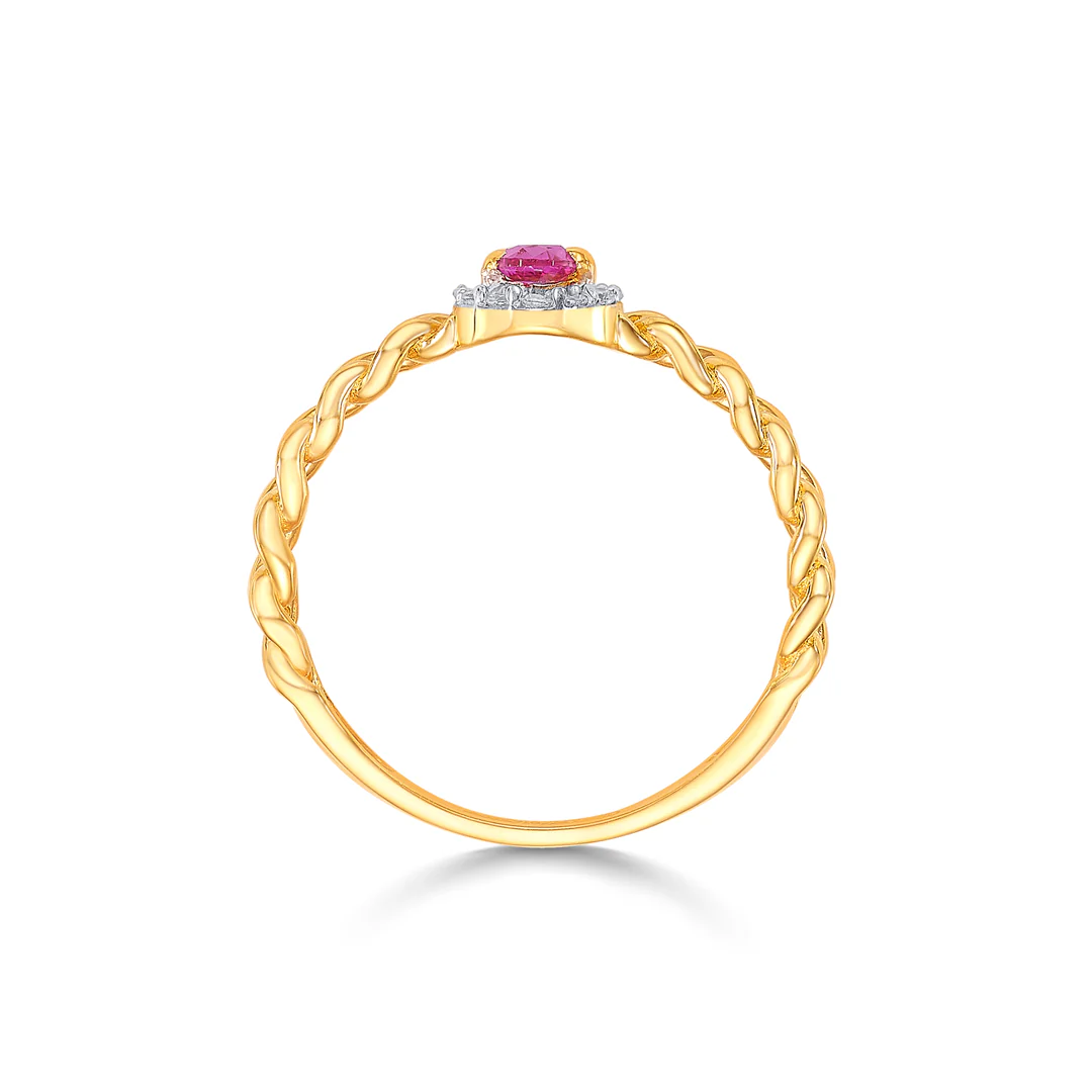 Pink Essence Gold Fashion Ring For Women - Image 4