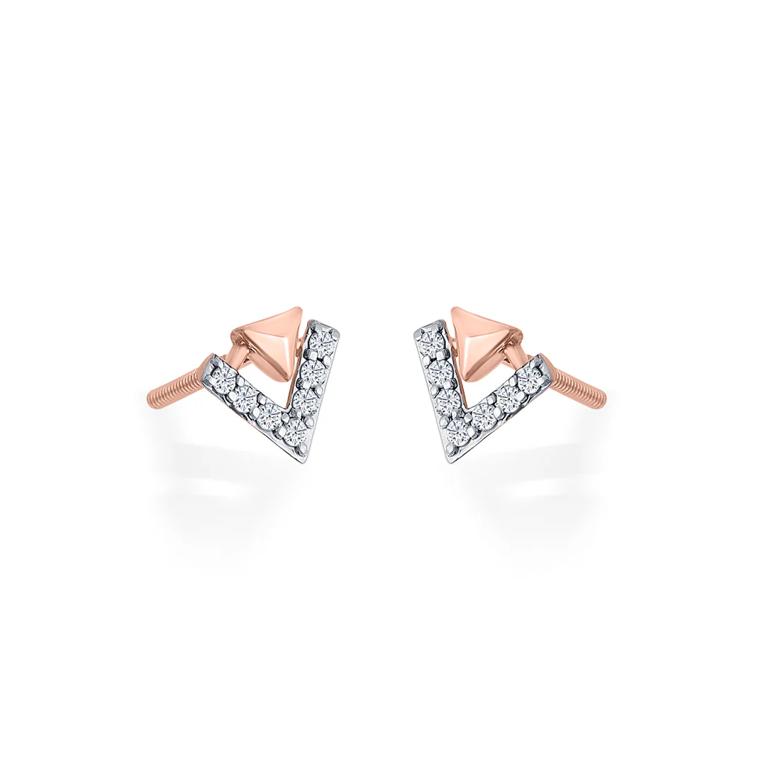 Pinnacle Spark Gold Stud Diamond Earring for Women - Image 3