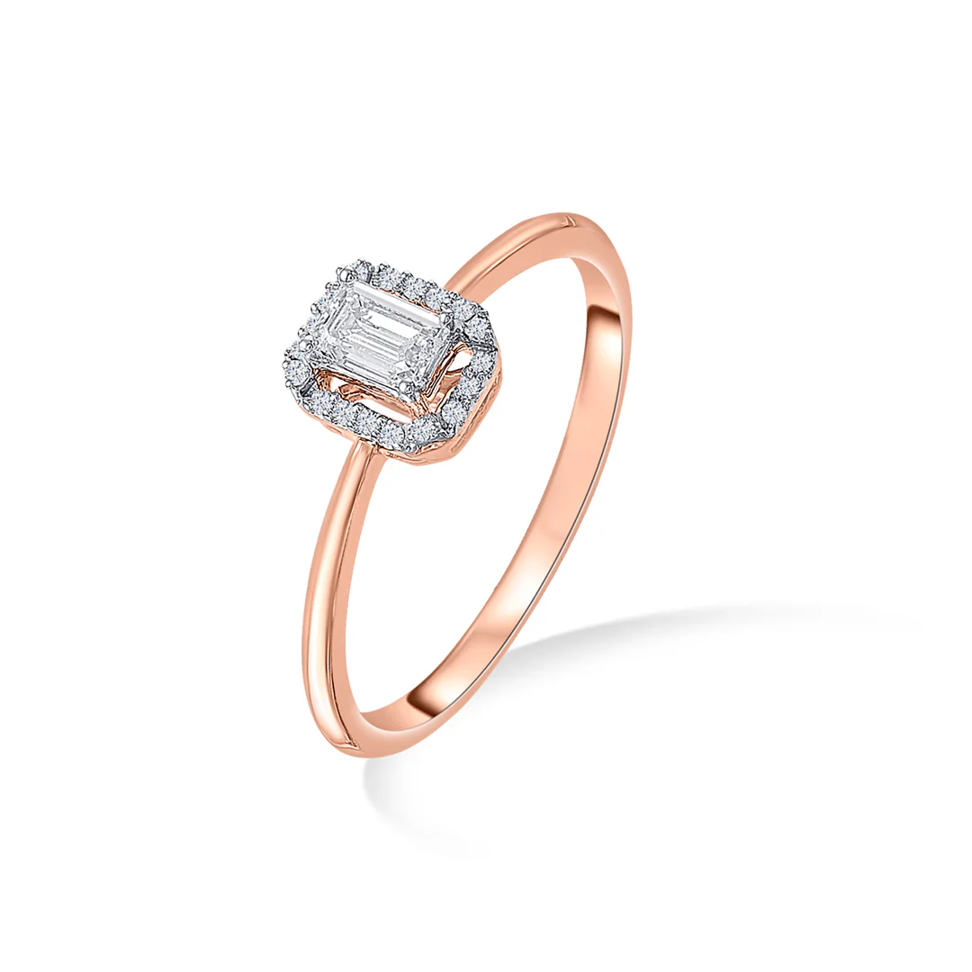 Pixel Glow Gold Ladies Ring For Women