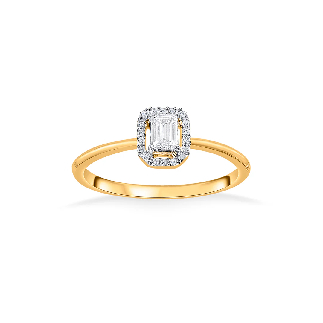 Pixel Glow Gold Ladies Ring For Women - Image 2