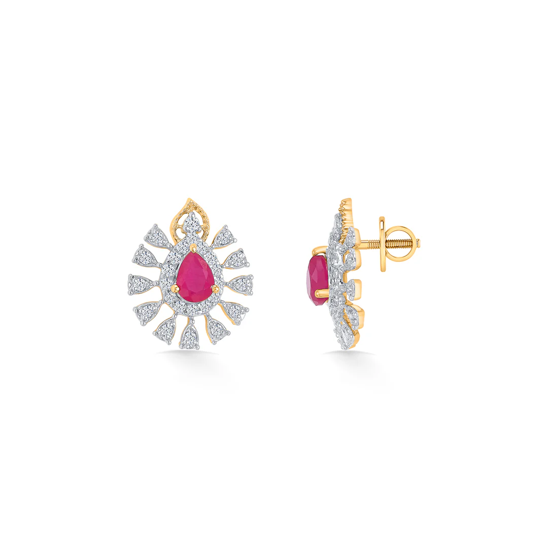 Pretty in Pink Gold Dangler Earring For Women - Image 3