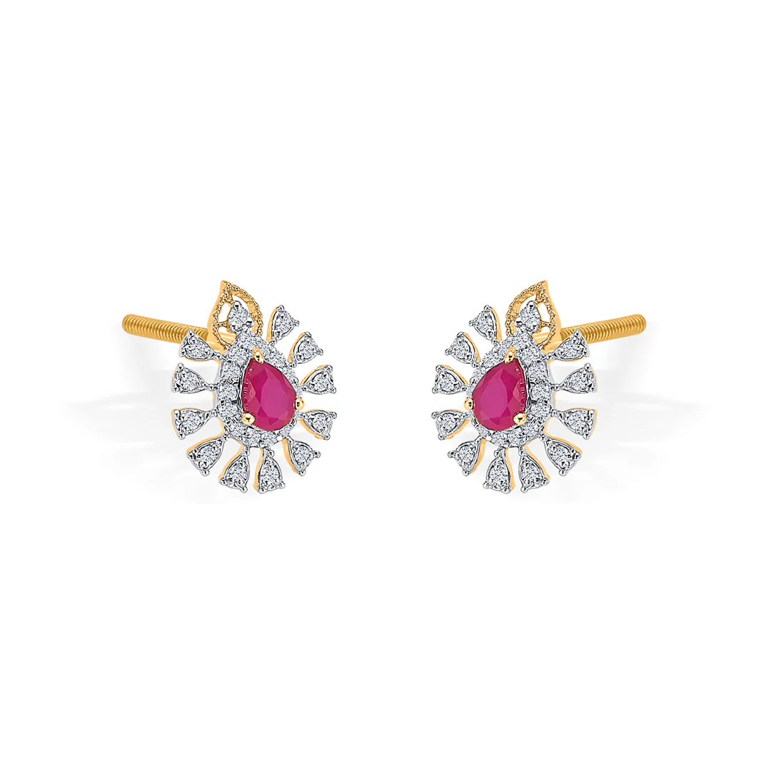 Pretty in Pink Gold Dangler Earring For Women - Image 4