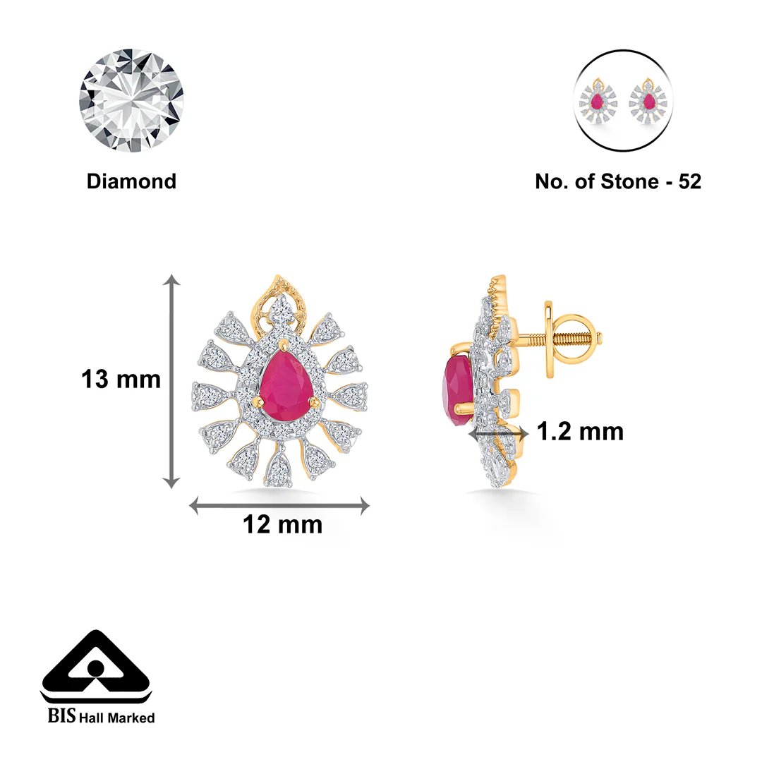 Pretty in Pink Gold Dangler Earring For Women - Image 5