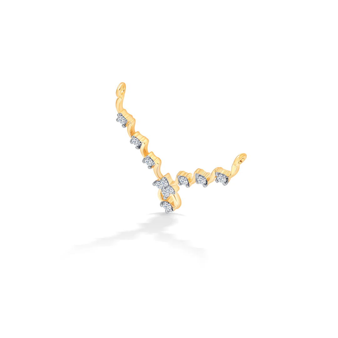 Princess Yellow Gold & Diamond Tanmaniya Mangalsutra For Women - Image 3