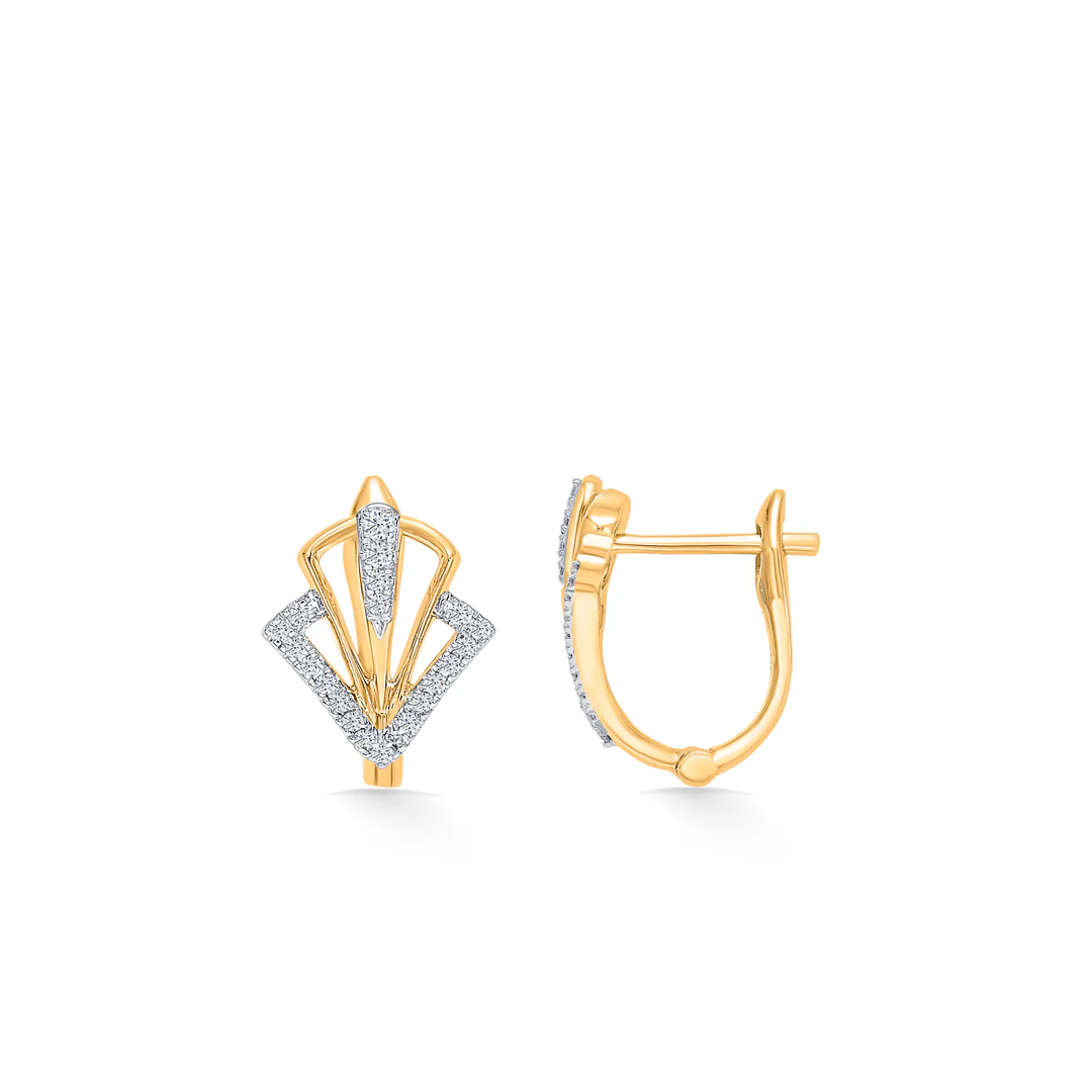 Prism Edge Gold Hoops & Huggies Earring For Women - Image 3
