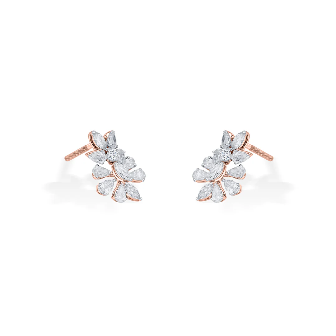Prismatic Blossom Yellow Gold Stud Earring for Women - Image 3