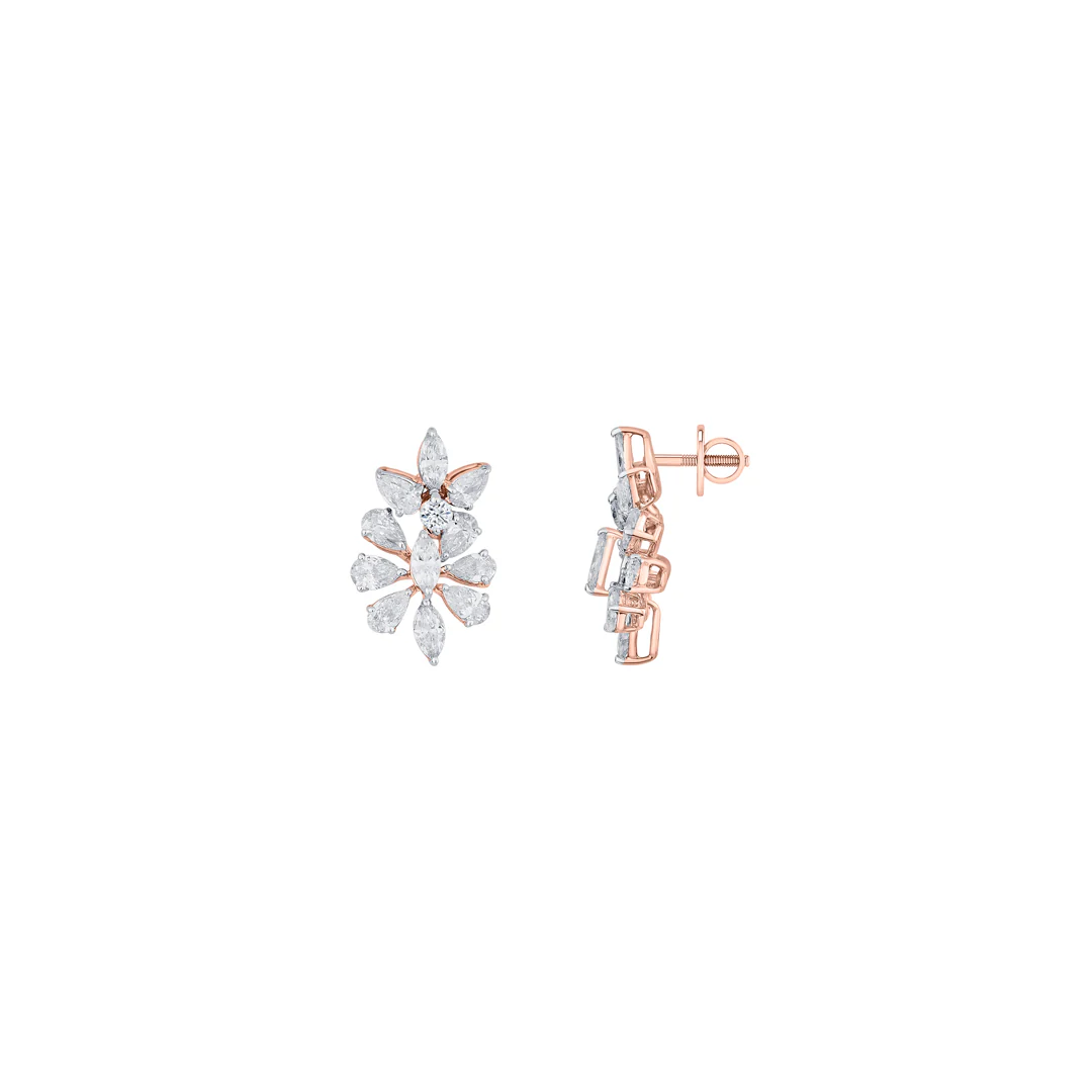 Prismatic Blossom Yellow Gold Stud Earring for Women - Image 4