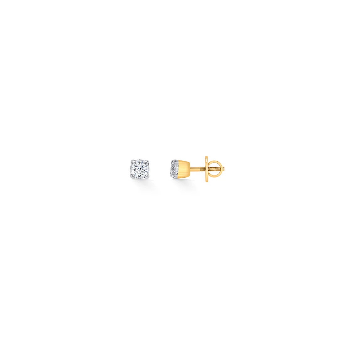 Pristine Gold & Diamond Stud Earring For Women - Image 3