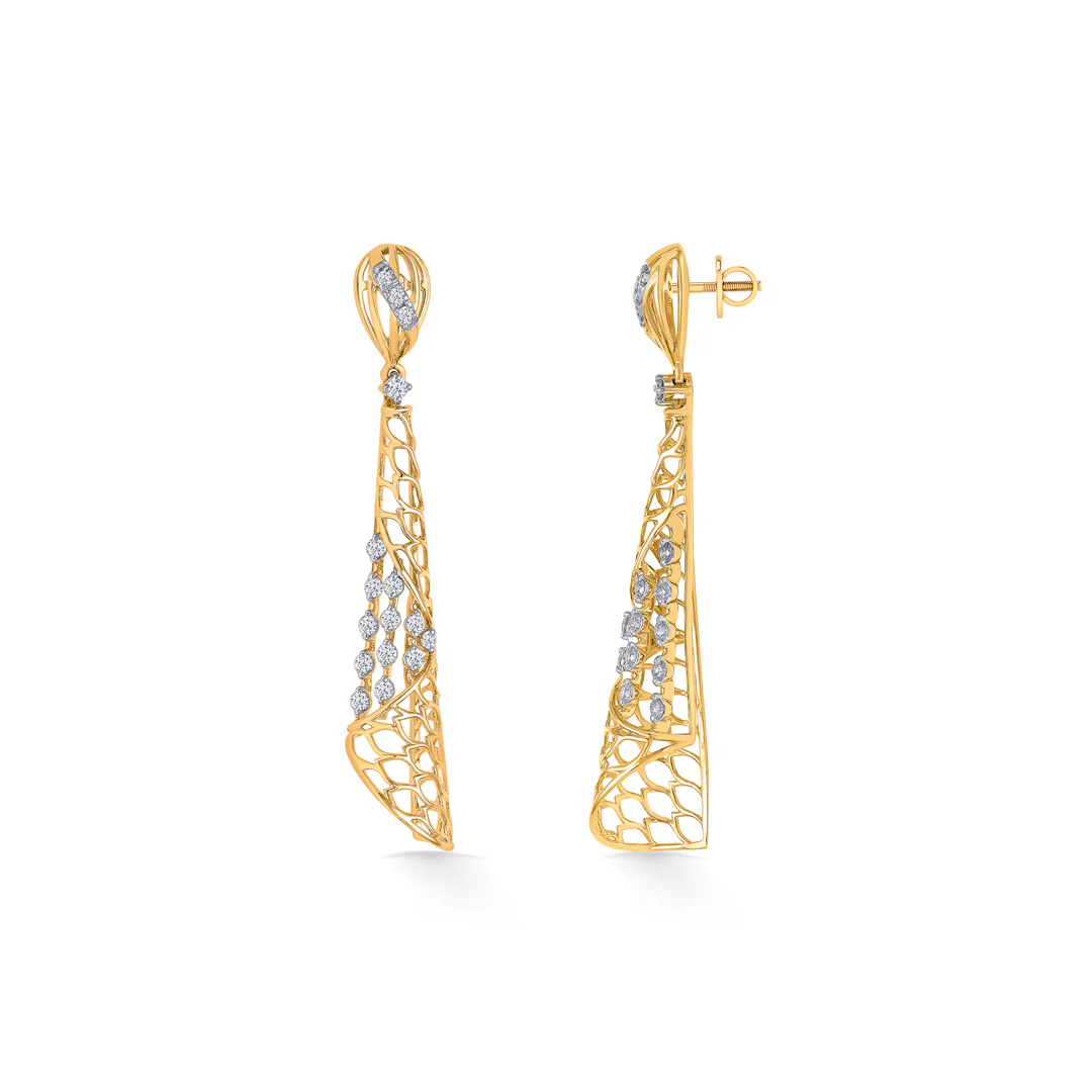 Quantum Shine Gold Dangler Earring For Women - Image 3