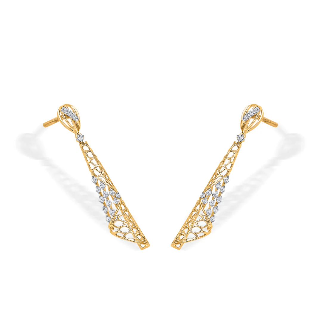 Quantum Shine Gold Dangler Earring For Women - Image 4