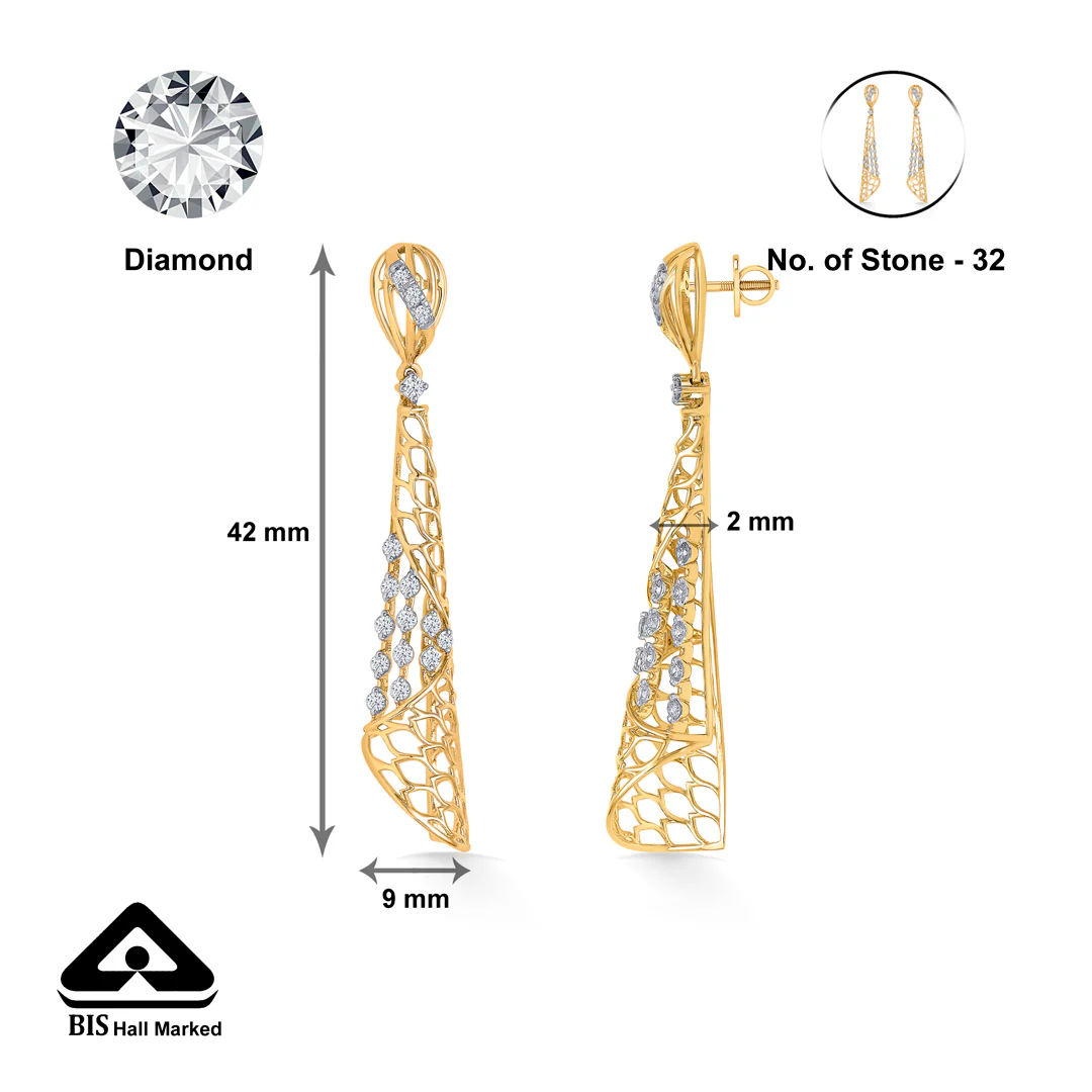 Quantum Shine Gold Dangler Earring For Women - Image 5