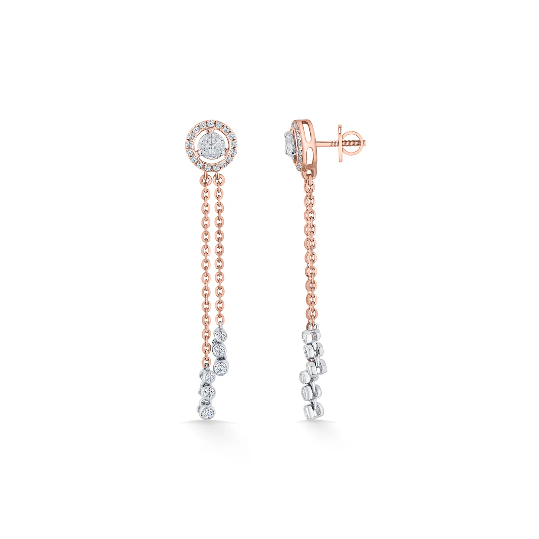 Radiance Ribbons Gold Stud Diamond Earring for Women - Image 4