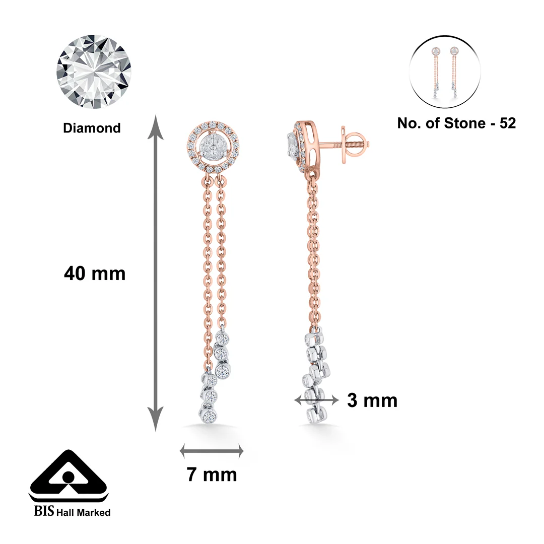 Radiance Ribbons Gold Stud Diamond Earring for Women - Image 5