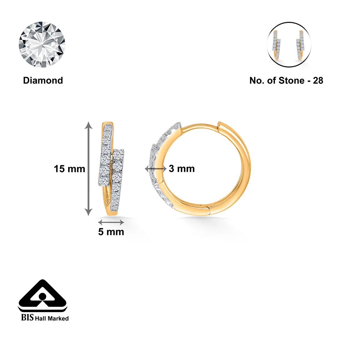 Radiant Circle Gold & Diamond Earring For Women - Image 5