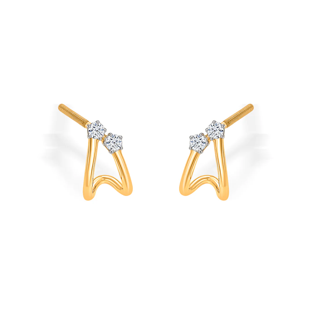 Radiant Gold & Diamond Earring For Women - Image 4