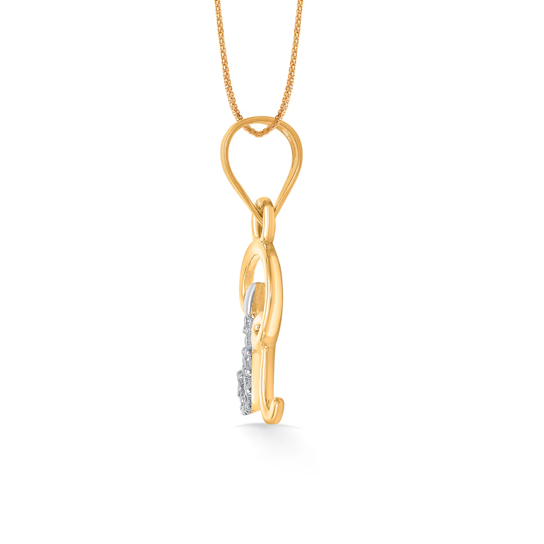 Radiant R Gold Alphabet Unisex Pendant - Image 2