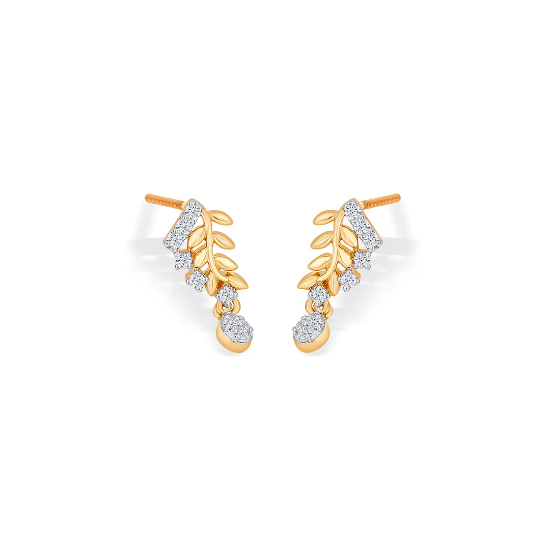 Radiant Yellow Gold & Diamond Drops & Dangler Earring - Image 3