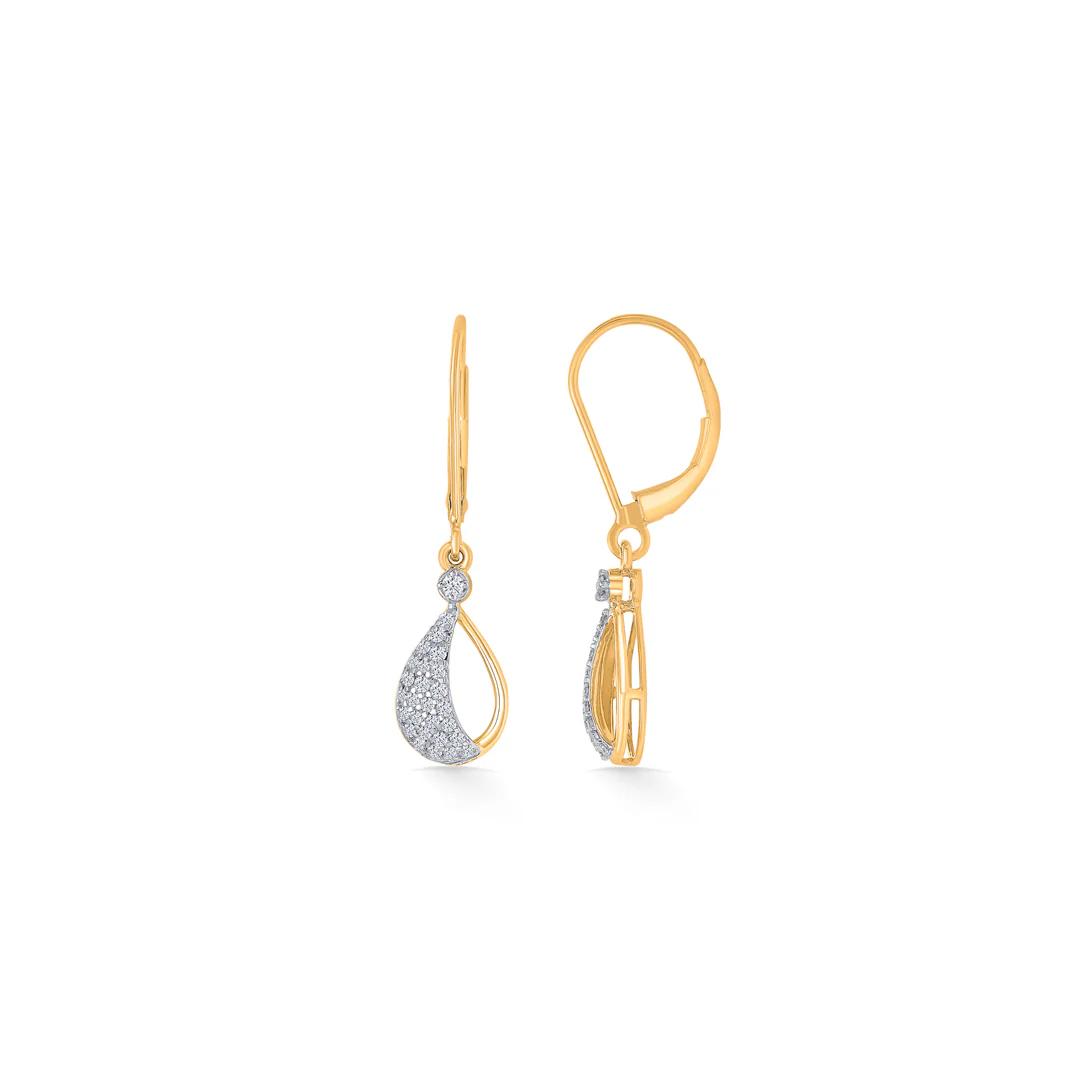 Raindrop Radiance Gold & Diamond Hoops & Huggies Earring - Image 2