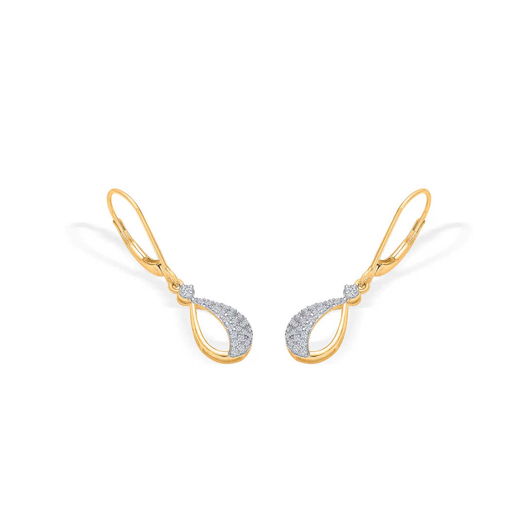 Raindrop Radiance Gold & Diamond Hoops & Huggies Earring - Image 3