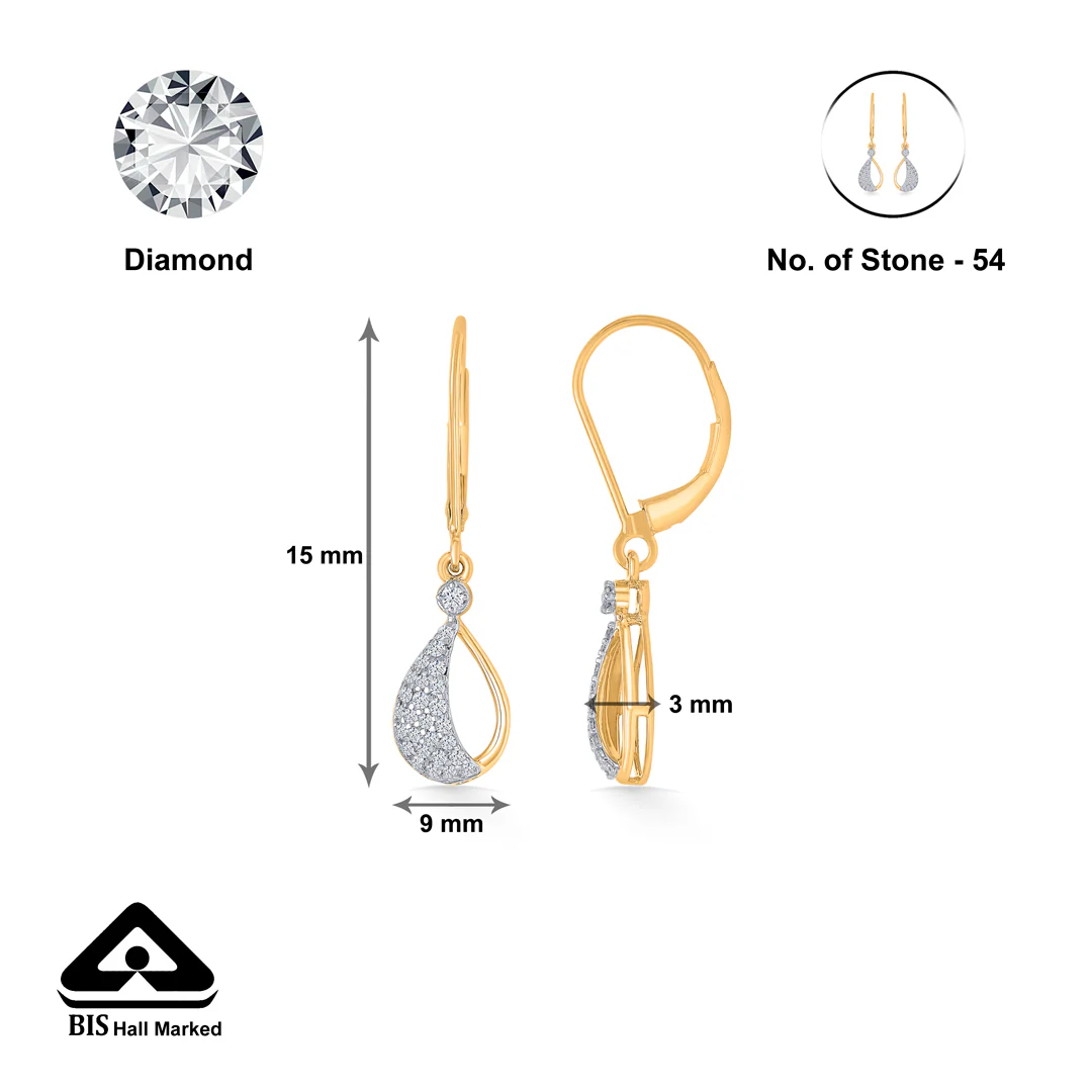 Raindrop Radiance Gold & Diamond Hoops & Huggies Earring - Image 4