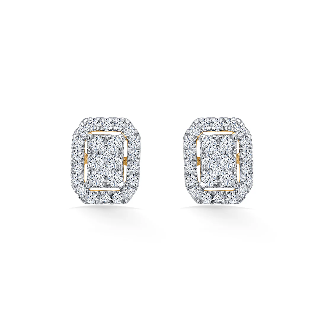 Regal Rhombus Gold & Diamond Pendant Set For Women - Image 2