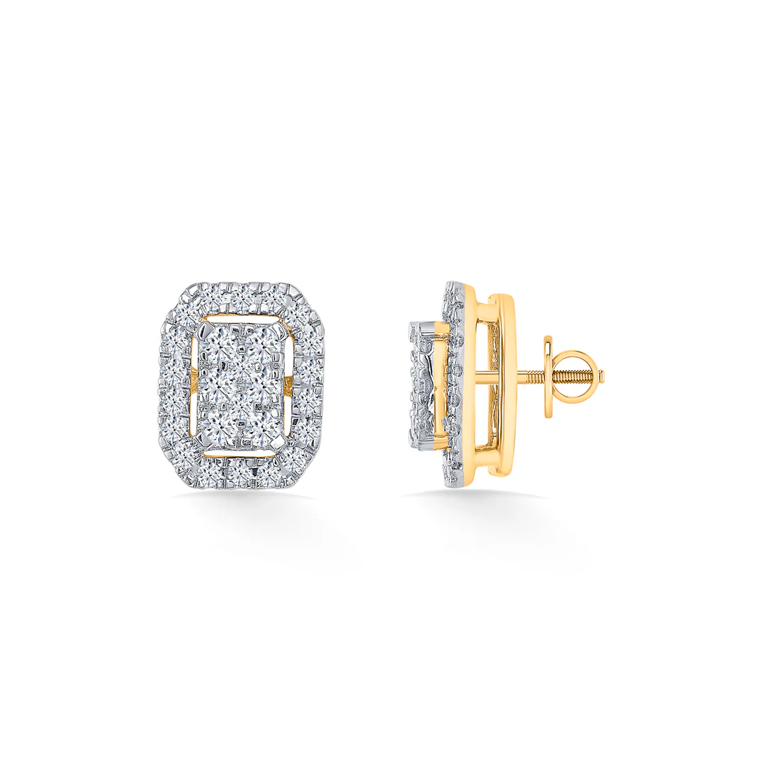 Regal Rhombus Gold & Diamond Pendant Set For Women - Image 3