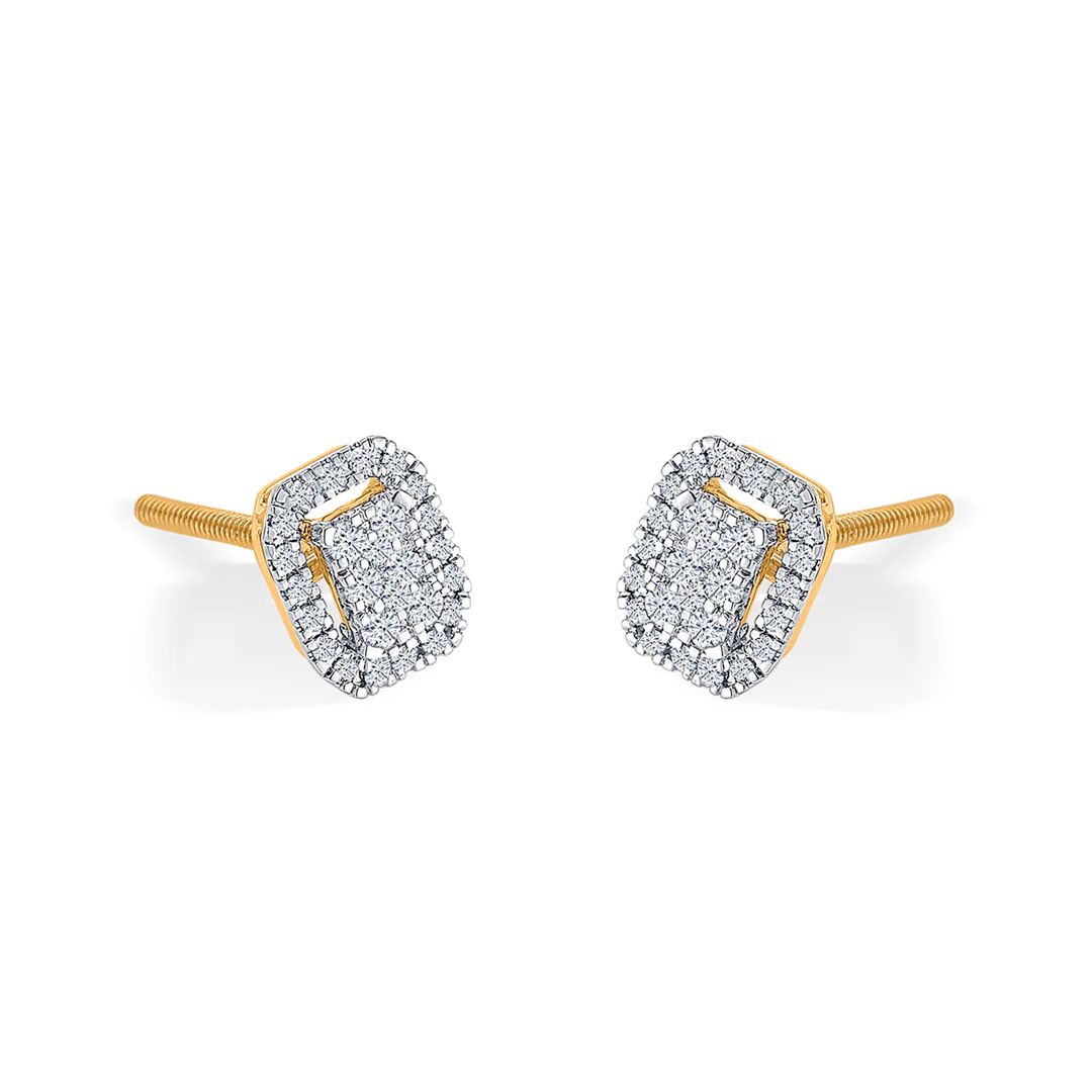 Regal Rhombus Gold & Diamond Pendant Set For Women - Image 4
