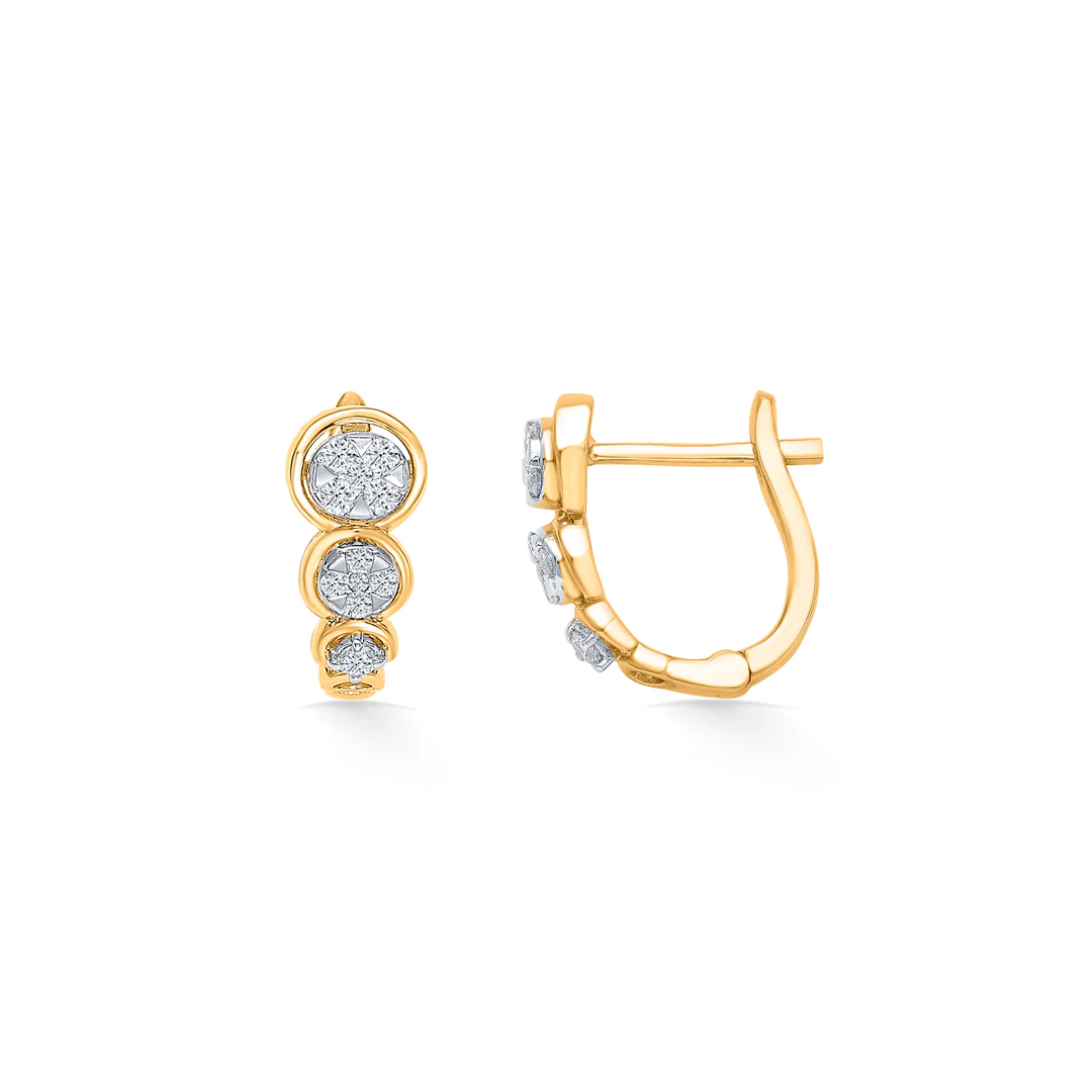 Revolve Gold & Diamond Hoops & Huggies Earring For Women - Image 3