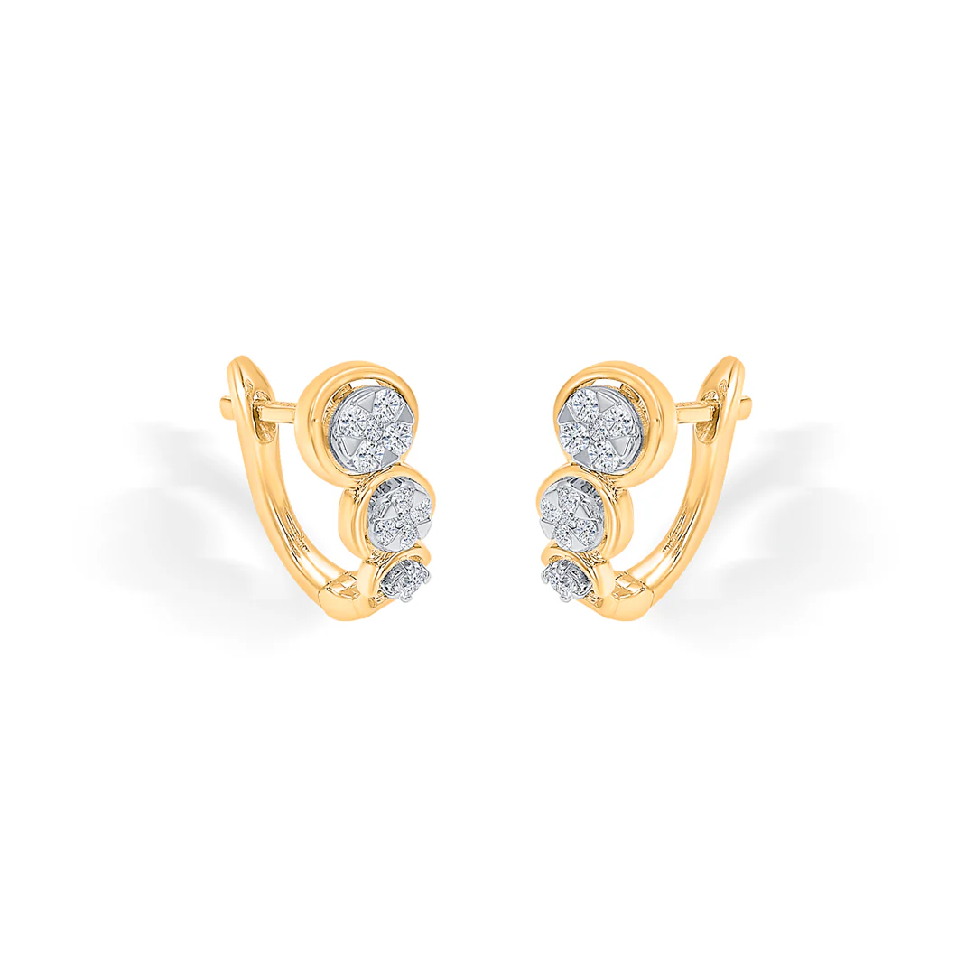 Revolve Gold & Diamond Hoops & Huggies Earring For Women - Image 4