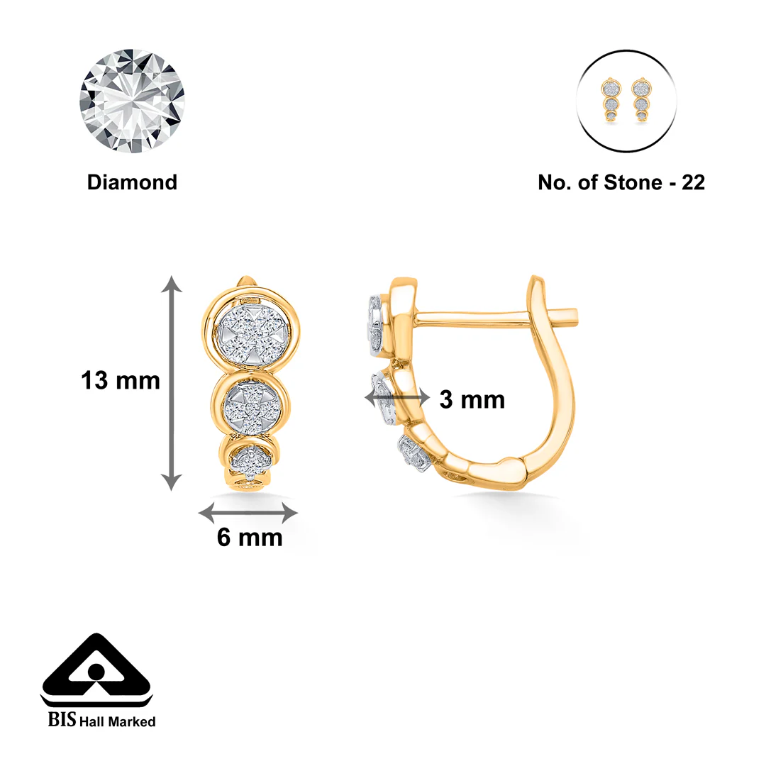 Revolve Gold & Diamond Hoops & Huggies Earring For Women - Image 5
