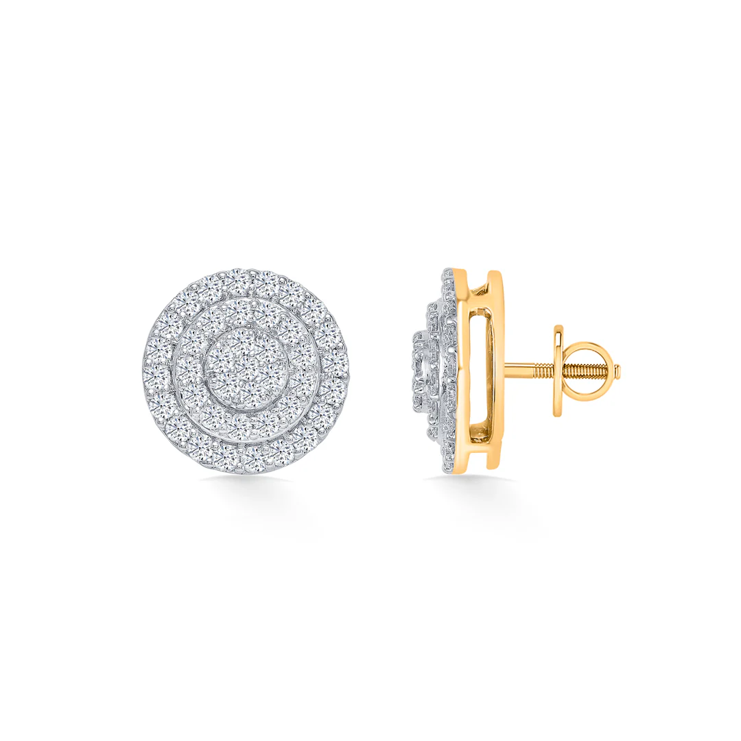 Revolve Gold & Diamond Stud Earring For Women - Image 3