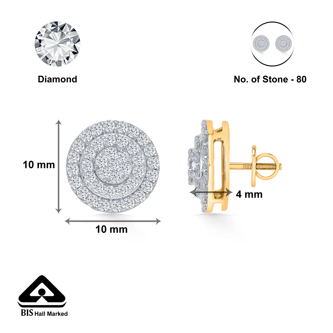 Revolve Gold & Diamond Stud Earring For Women - Image 5