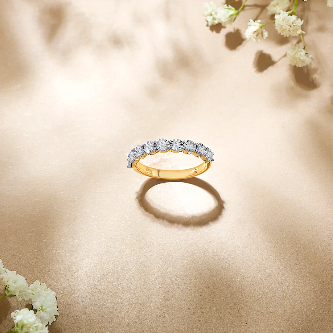 Rivana Light Gold & Diamond Ring