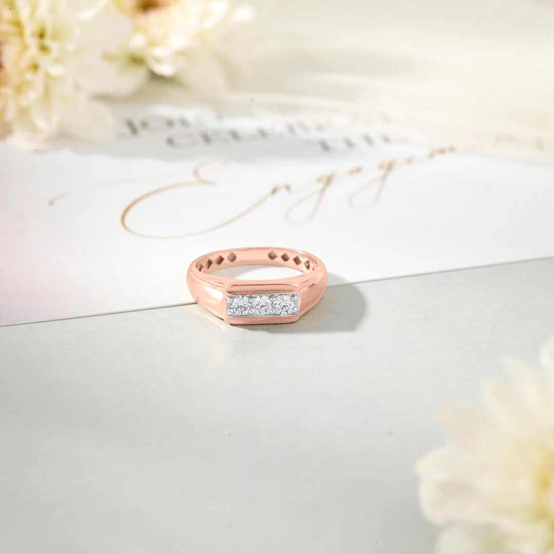 Rose Halo Engagement Diamond Ring for Women - Image 3