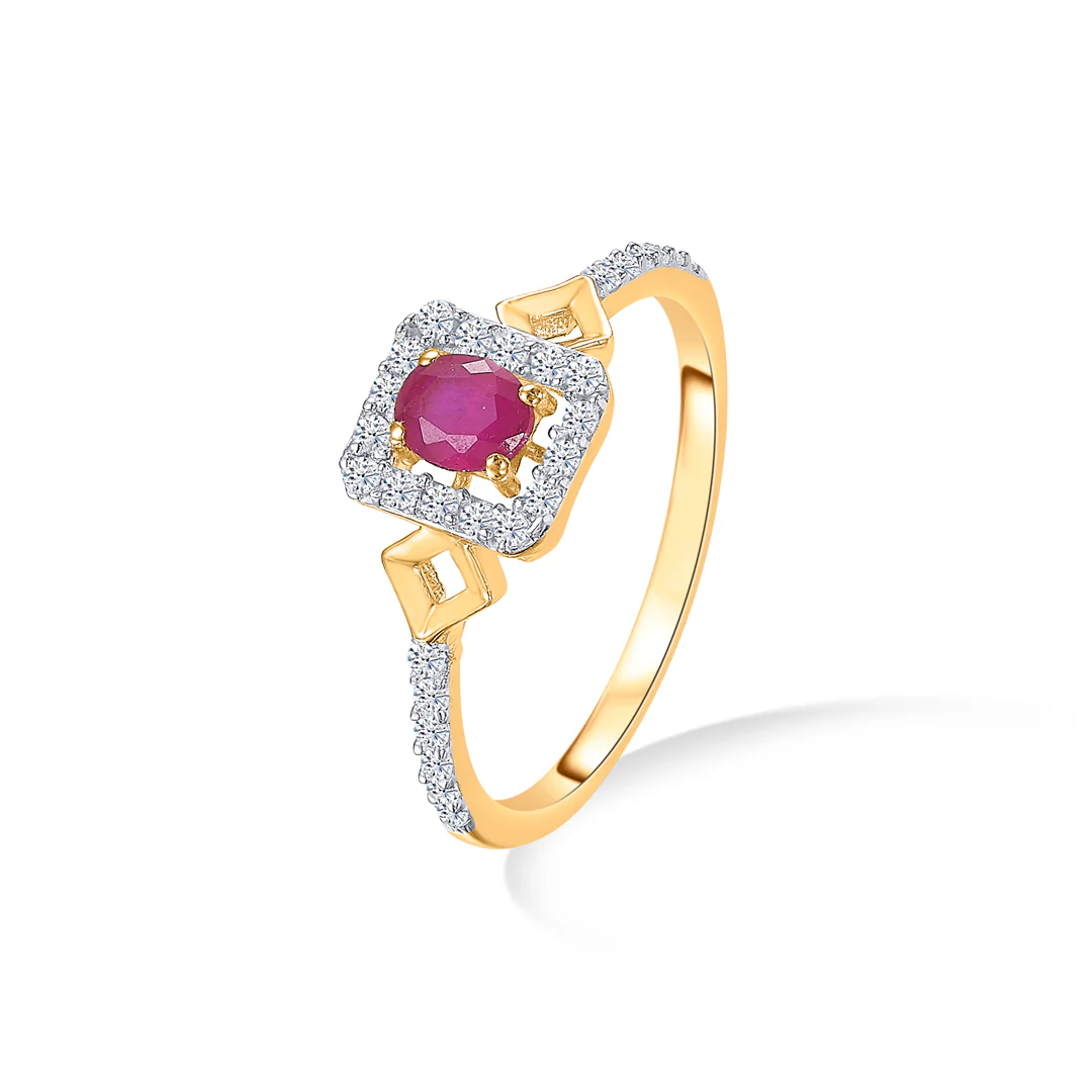 Rose Quartz Gold Fashion Ring For Women - Image 3