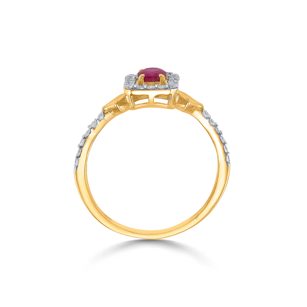 Rose Quartz Gold Fashion Ring For Women - Image 4
