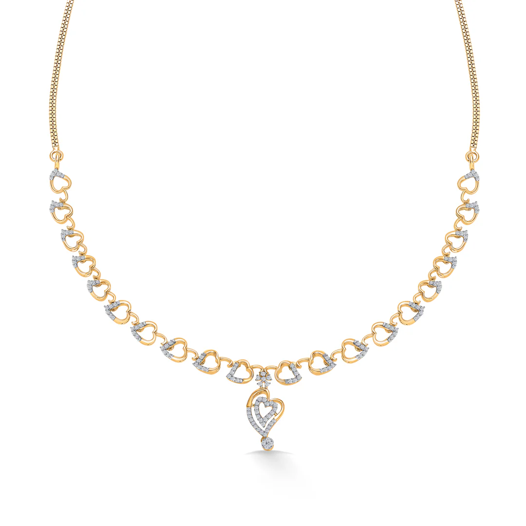 Round Reverie Gold & Diamond Short Necklace - Image 2