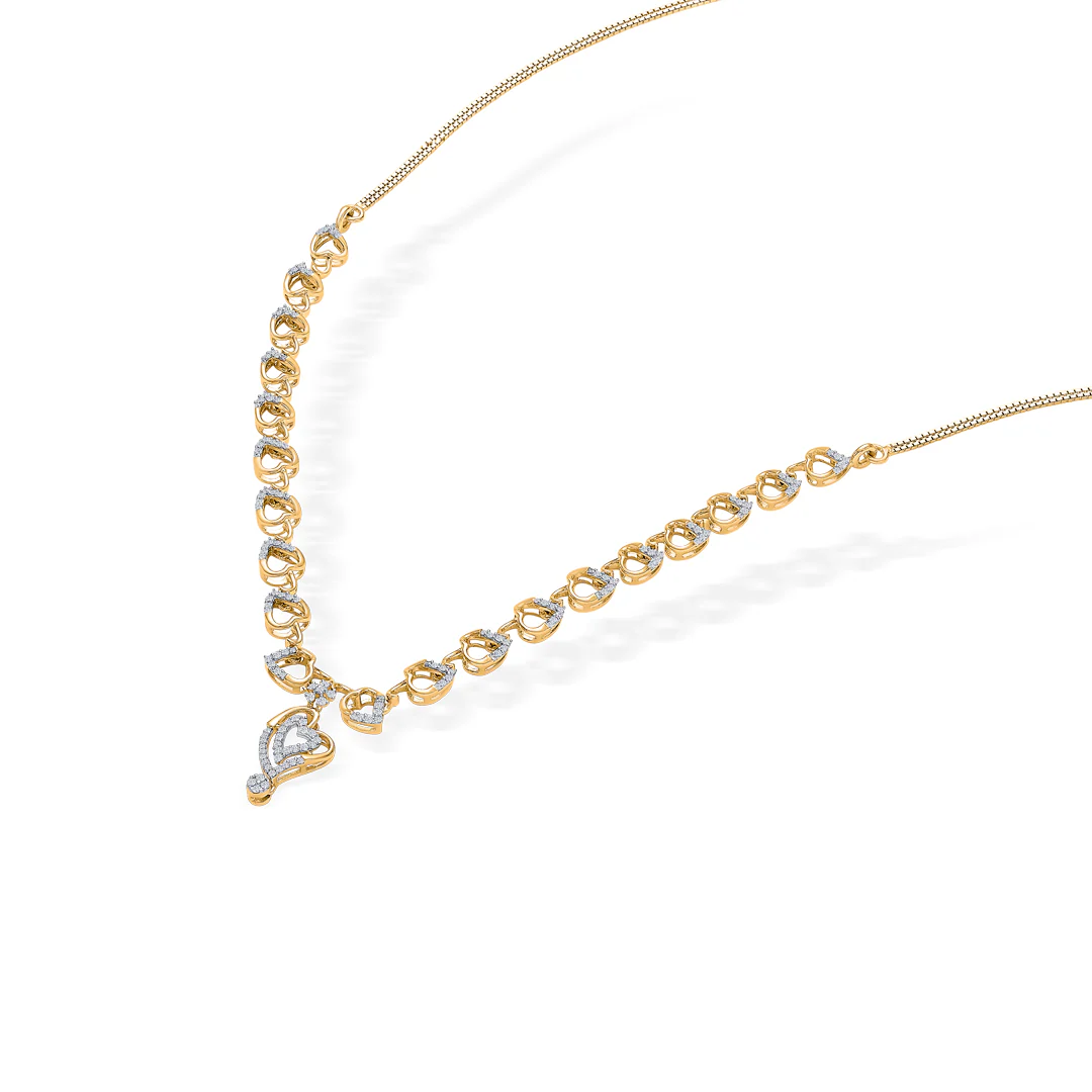 Round Reverie Gold & Diamond Short Necklace - Image 3