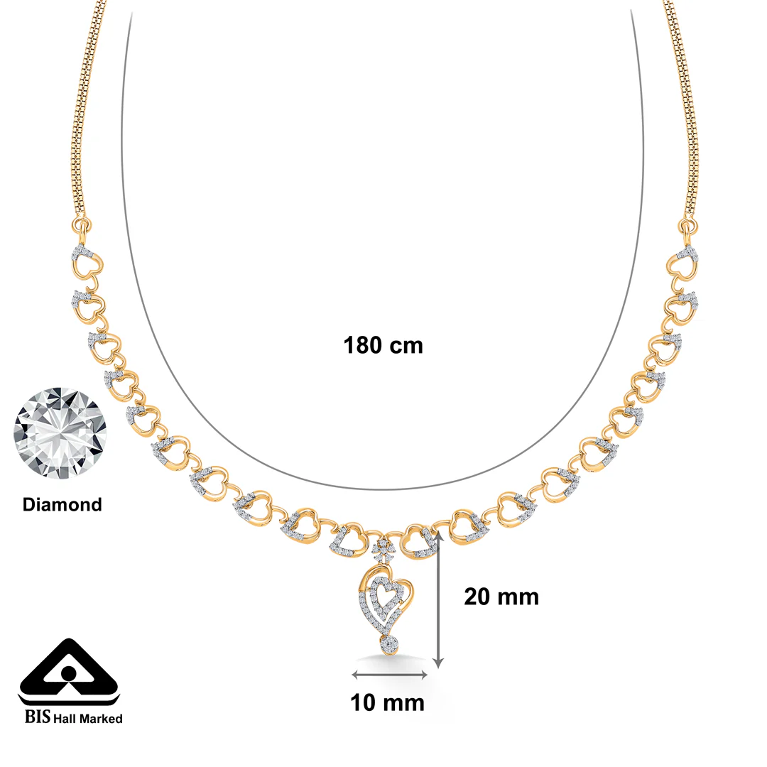 Round Reverie Gold & Diamond Short Necklace - Image 4