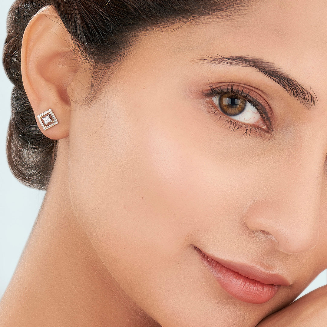 Royal Enclave Yellow Gold Stud Earring for Women - Image 2
